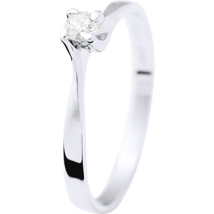 Solitaire Diamond 0,15 Cts 4 Claws White Gold 18 Karaat