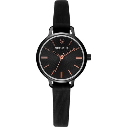 ORPHELIA OR11902 - Horloge - Leer - Zwart - 28 mm