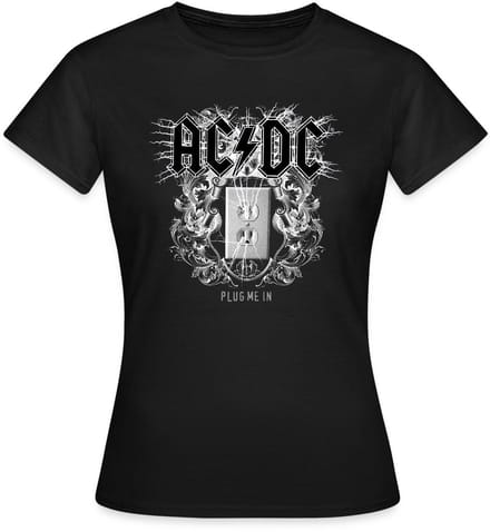 AC/DC Logo Met Socket Plug Me In Videoalbum T-Shirt Dames