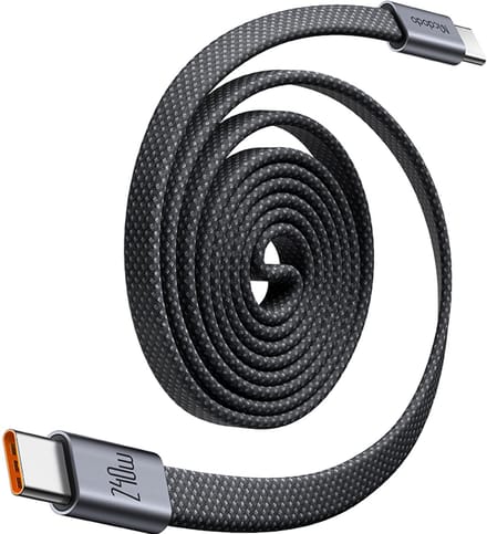 240W Magnetische USB C naar USB C Kabel - 1 Meter - PD USB 3.1 Snellader - Magnetic Self-Winding - Ultra-Slim Design - Space Grey