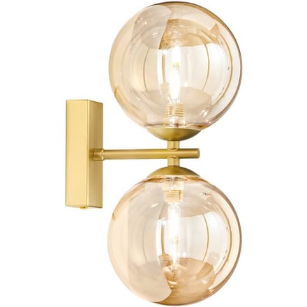 Luce Ambiente Design Wandlamp HONEY, hoogte 34 cm, messing-/crèmekleurig, 2-lamps