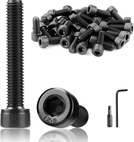 25x M6 x 60mm Inbusbouten Zwart Koolstofstaal DIN 912 Cilinderkopschroeven