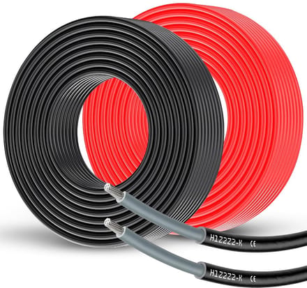 Professionele Zonnekabel 1x6mm² Zwart/Wit 10 Meter voor Zonnepanelen