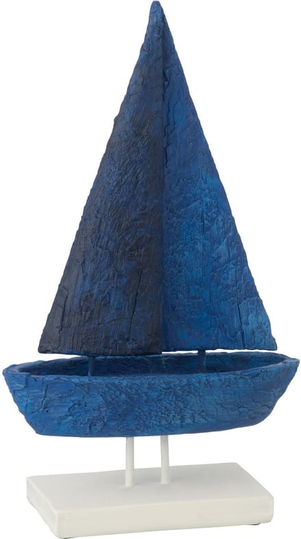 J-Line decoratie Boot Op Voet - polyesin - blauw/wit