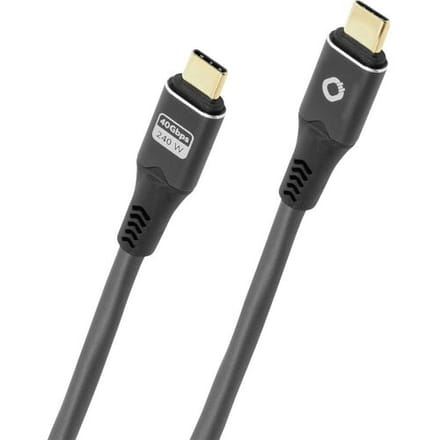 Oehlbach D1C9368 USB-C-kabel USB-C stekker 1 m Antraciet Afscherming gevlochten, 8K UHD