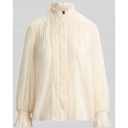 regular fit blouse met lange mouwen met kant