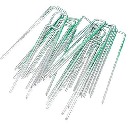 Stalen tuin nietjes voor grondbevestiging - 100-pack