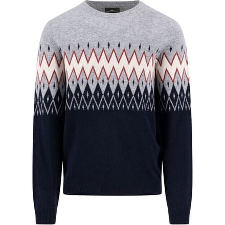 Fynch-Hatton Trui Jacquard Merino Kasjmier Navy-Multi / male