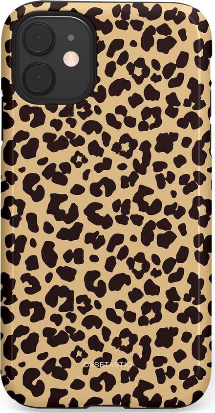 Casetastic hoesje geschikt voor Apple iPhone 11 - Dubbellaagse bescherming - Wild - Fashion Case - Beige Zwart
