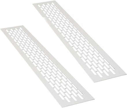 Aluminium ventilatierooster rechthoekig wit 80x8 cm afvoerluchtrooster 2 stuks
