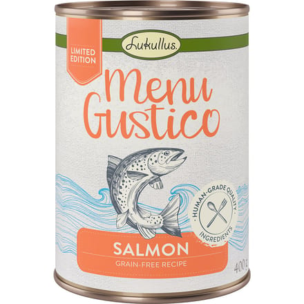 Lukullus Menu Gustico - Zalm met Wortel, Alfalfa en Spinazie - 6 x 400 g