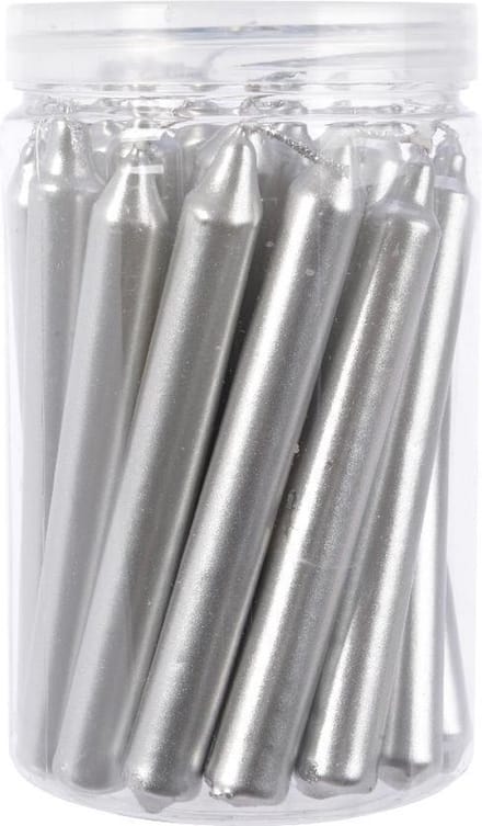 Snowflake Kerstboomkaarsjes zilver1,3x10.5 cm