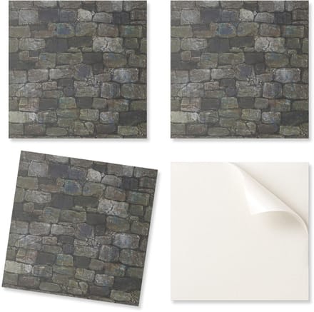 Zelfklevende vinyl wandtegels met steenstructuur, 4x50x50 cm