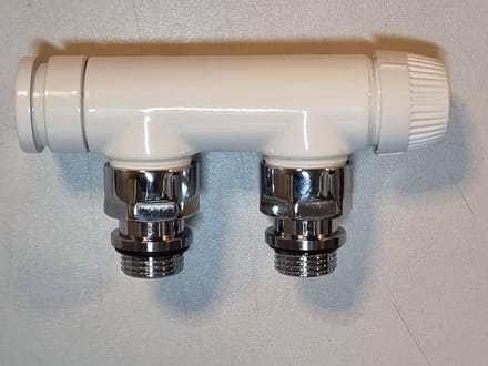 Honeywell Thera designset haaks links met 2 kopp.m24x16 coax wit