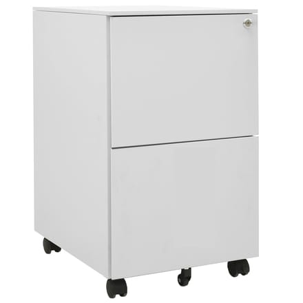 vidaXL - Ladeblok - verrijdbaar - 39x45x67 - cm - staal - lichtgrijs