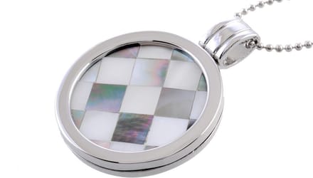 Behave - Lange ketting met munt in geruit design - 90 cm - Stijlvolle mode sieraden