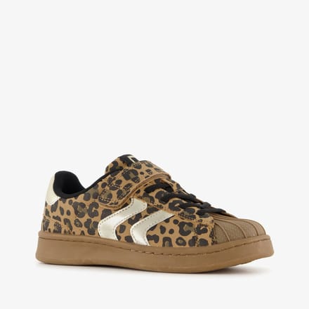 Blue Box meisjes sneakers met luipaardprint en metallic - Bruin - Maat 36