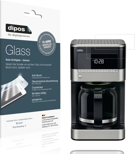 dipos – 2x Pantserfolie geschikt voor Braun PurAroma 7 | 9H Screenprotector
