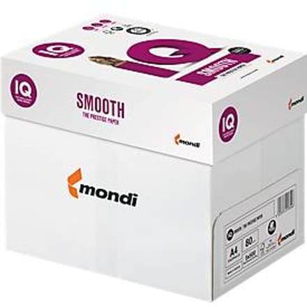 Mondi IQ glad kopieerpapier, DIN A4, 80 g/m², helderwit, 2500 vellen