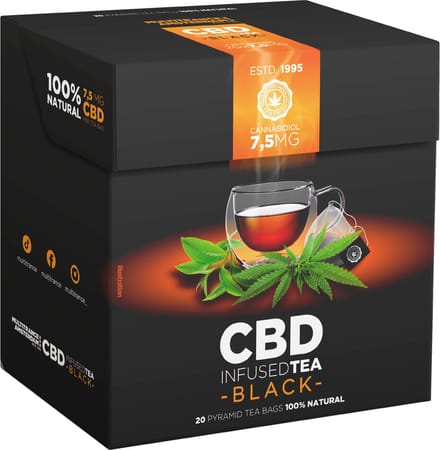 3 x CBD Black Thee - Box of 20 Pyramid Teabags (7.5mg)