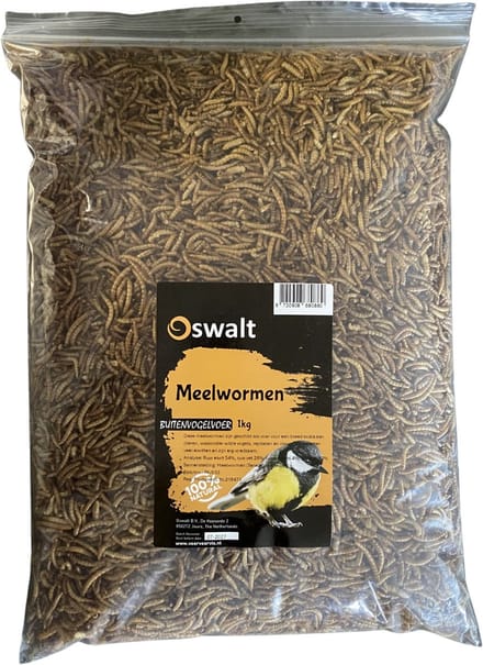 Oswalt Meelwormen - Gedroogd - 1KG - Buitenvogelvoer