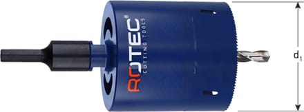 Rotec Verlengde gatzaag 160x100mm 8-12tpi incl.boor +6kt adapter