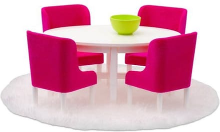Lundby Smaland - Poppenhuis Eetkamerset - Roze