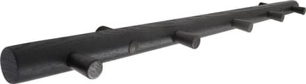 HOME It® kapstokrail met 5 haken, zwart eiken
