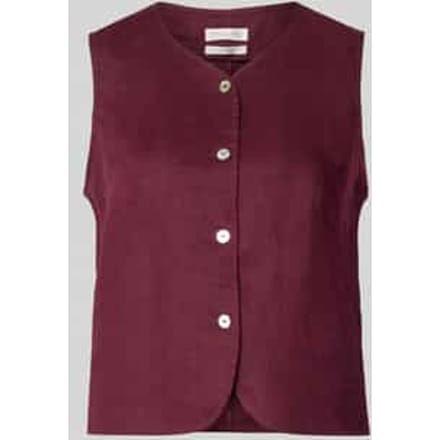 Linnen gilet met V-hals en knoopsluiting