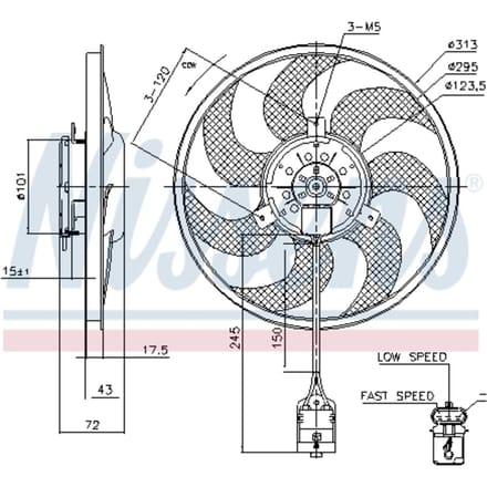 Koelventilatorwiel, motorkoeling NISSENS 85754