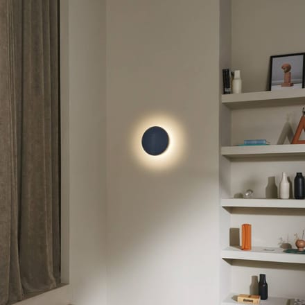 MARSET LED wandlamp Caramel, blauw, Ø 38 cm, TRIAC, glas
