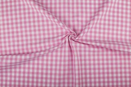 Boerenbont stof - 10mm geruite stof - Roze - 10 meter