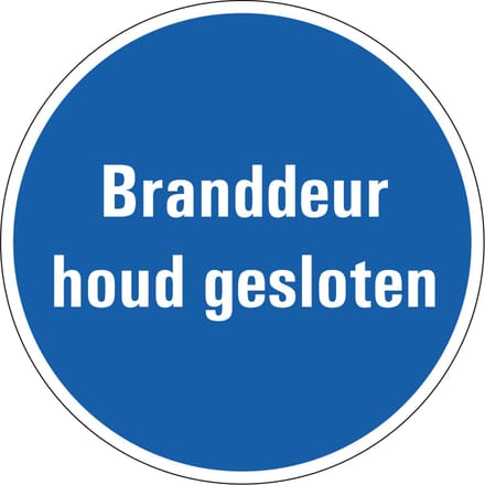Branddeur houd gesloten sticker 300 mm