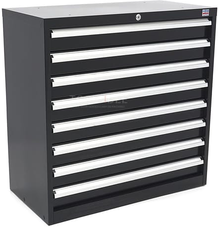 HBM Profi Gereedschapskast 8 Laden 90 x 45 x 90 cm Zwart