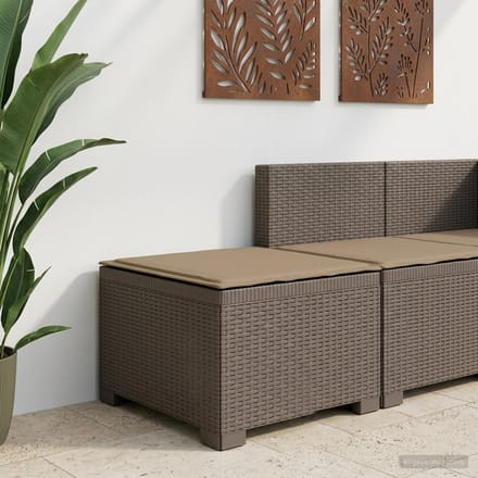 vidaXL - Eén-zits - Tuin - Sofa - met - Kussen - Rieten - Look - PP - Lichtgrijs