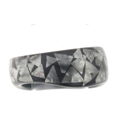 Behave - Armband - Zwart zilverkleur bangle met mozaïek look - 19 cm