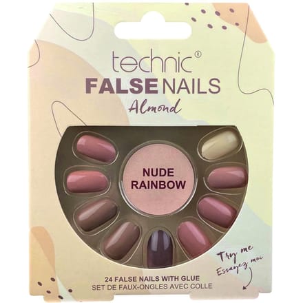 Technic False Nails Almond Nude Rainbow 24 st
