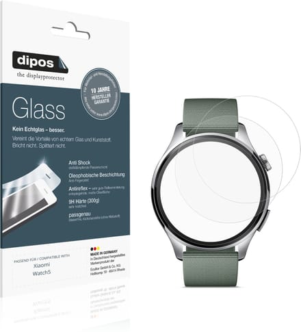 dipos – 2x Matte Pantserfolie geschikt voor Xiaomi Watch5 | 9H Screenprotector