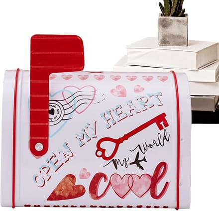 Valentijns Brievenbus - Kaarthouder Cadeaubus - Cadeau Uitwisseling - Thematisch Design - 8 Inch - Wit