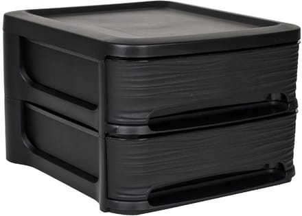 EDA ladenblok STONE, 2 laden, PP, zwart