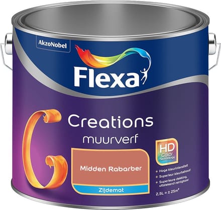 Flexa - Creations Muurverf Zijdemat - Midden Rabarber - Mengverf - 2,5 L