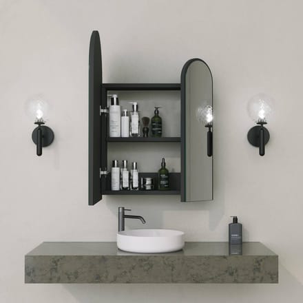 Asir - Badkamerkast - Zwart - 50 x 12 x 45 cm