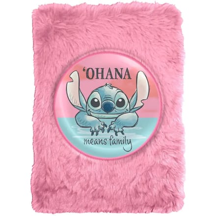 Disney Lilo & Stitch Notitieboek - Roze - Pluche - Zacht - 15 x 21 CM