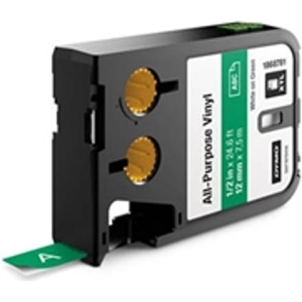 DYMO 1868781 XTL tape vinyl wit op groen 12mm (origineel)