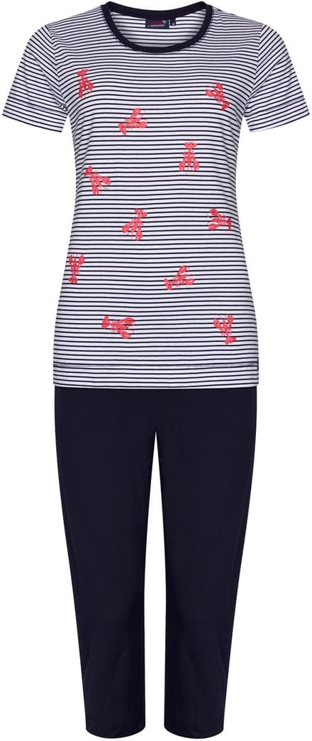 Dames Pyjamaset Rebelle - Lobster Party - Gestreept - Katoen - Maat 48