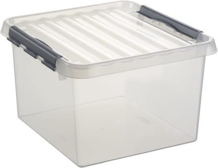 Sunware Q-Line opbergbox 26L - 40x40x26 cm - Transparant/Metaal