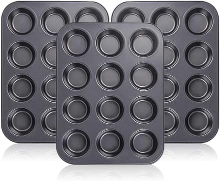 Muffin & Cupcake Pannen met 12 Kopjes - Set van 3 Antiaanbak Bakvormen