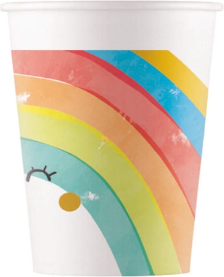 Procos - Regenboog bekertje - Drinkbeker - Wit - Papier -