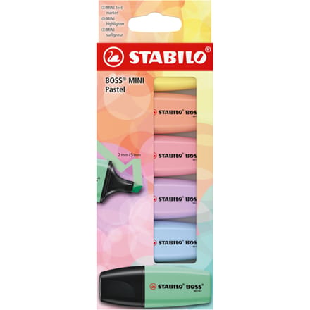 STABILO BOSS MINI - Markeerstift - Pastel - Etui Met 6 Kleuren