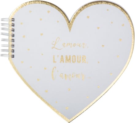 ARTYFETES - Gastenboek hartvorm liefde goud 20 cm wit bruiloft